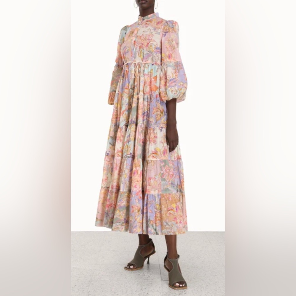 ZIMMERMANN CIRA TIERED SHIRT DRESS